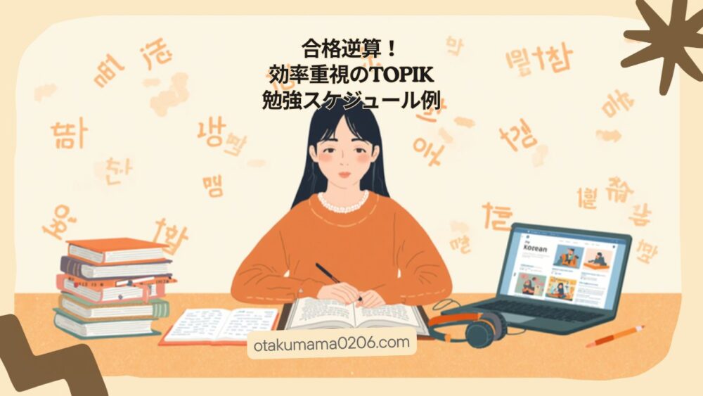 合格逆算！効率重視のTOPIK勉強スケジュール例