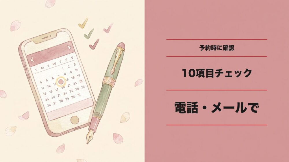 予約時の確認チェックリスト10項目
