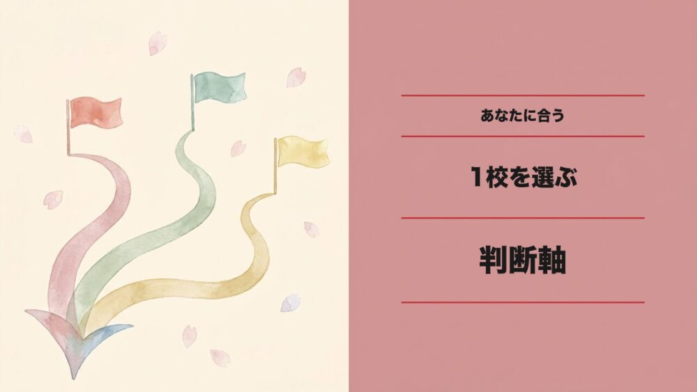 あなたに合う1校を選ぶための判断軸