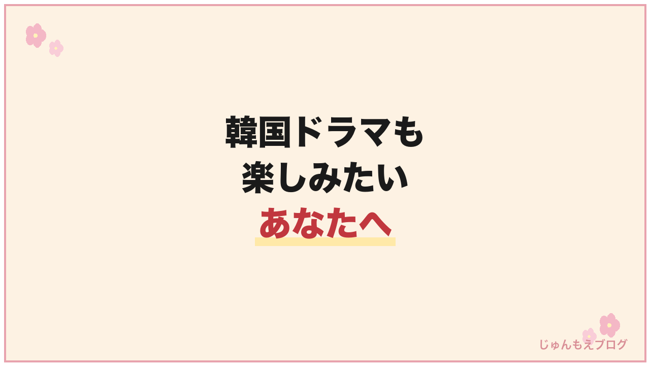 韓国ドラマも楽しみたいなら