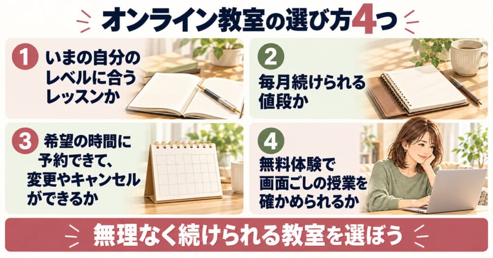 韓国語教室が近くにない人の、オンライン教室の選び方4つ
